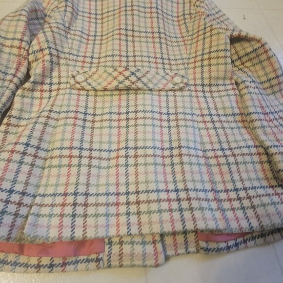 Coach Plaid Tweed Wool Coat Jacket Multicolored Women's size Large (L) - Picture 7 of 16